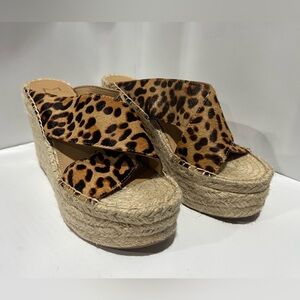 Marc Fisher Leopard Print Wedge Sandals